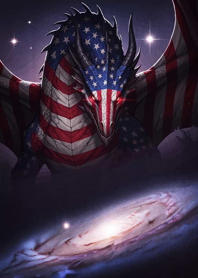 American Flag Dragon Galaxy