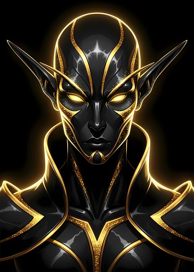 Dark Elf with Golden Accents