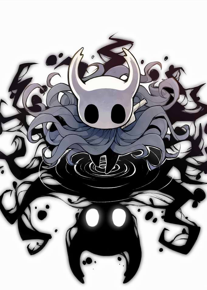 Character Hollow Knight black white