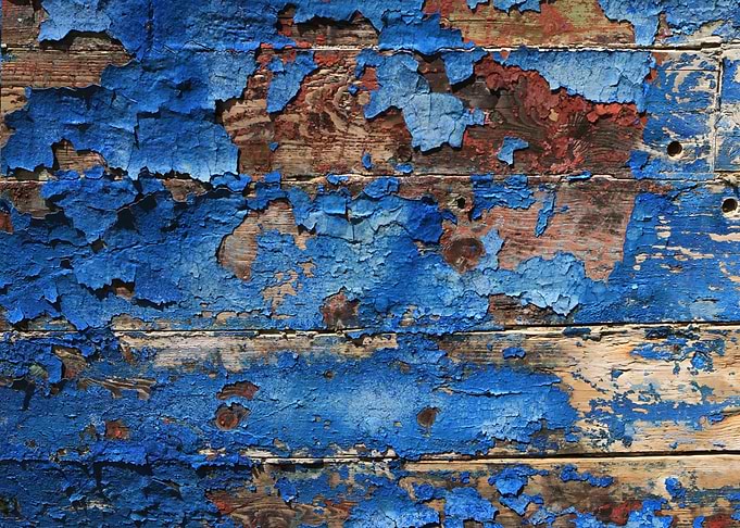 Peeling Blue Paint on Wood Texture