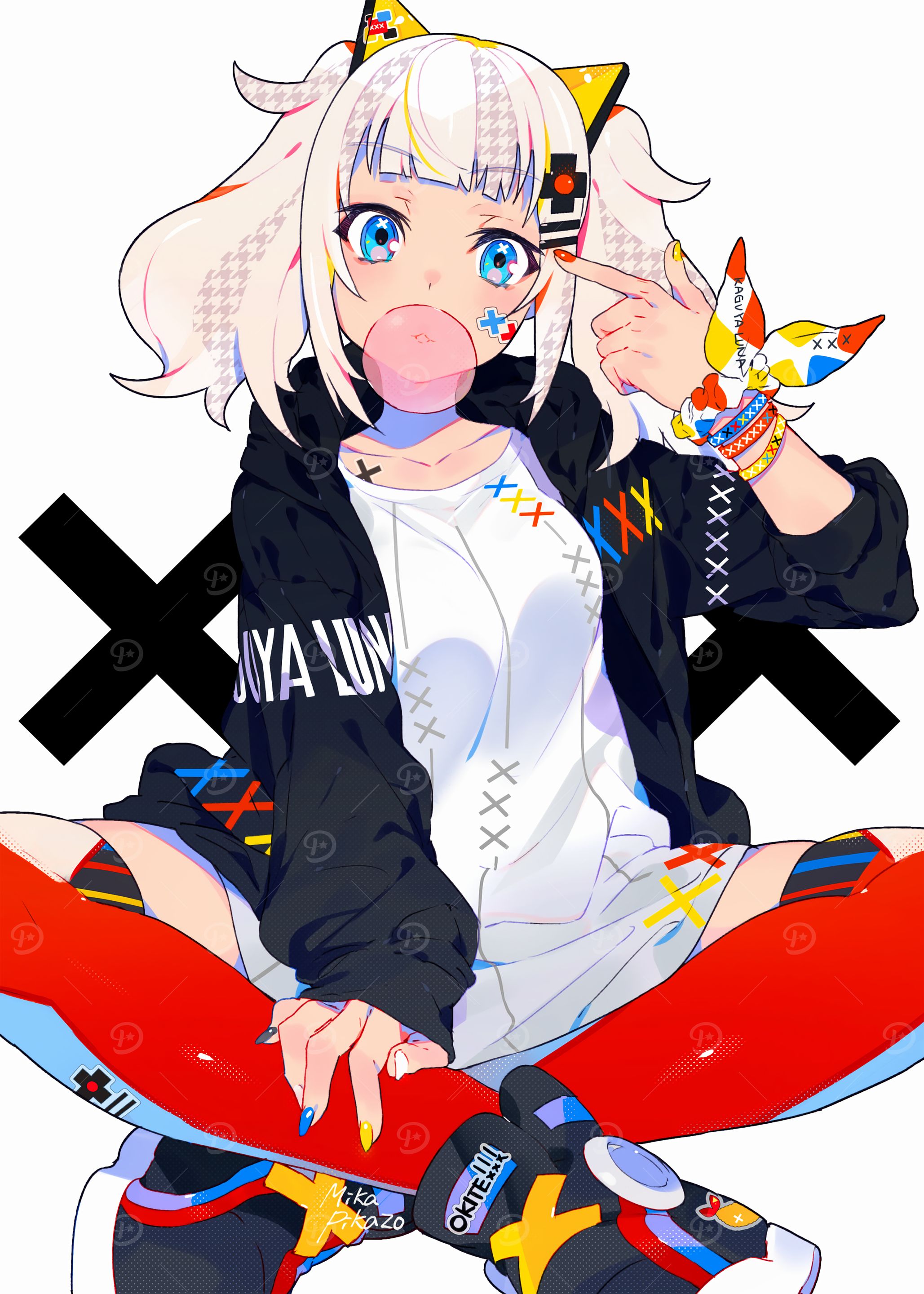 Anime Girl Blowing Bubble Gum