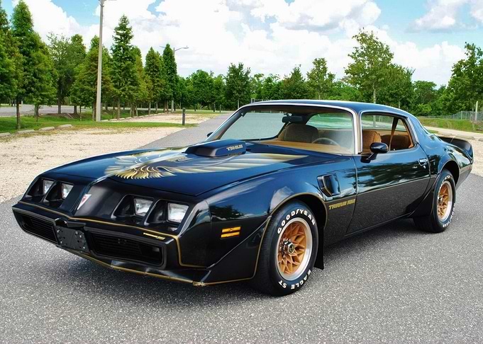 Black Pontiac Trans Am parked outdoors
