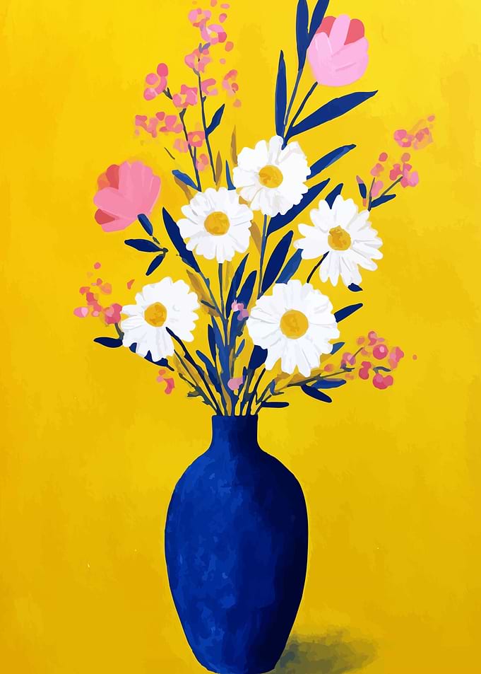 Floral Still Life with Daisies