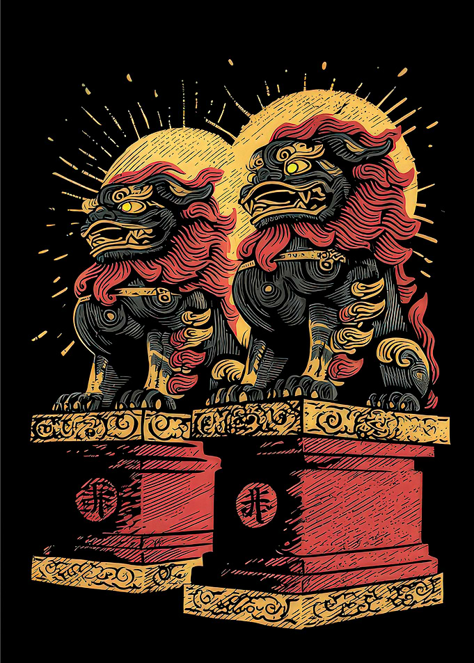 Guardian Lions Illustration