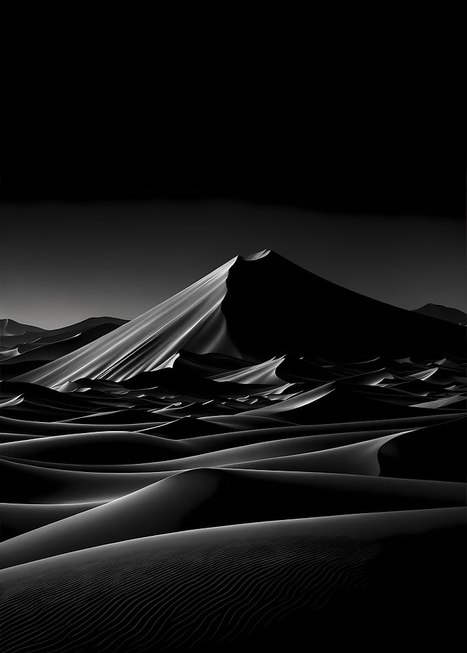 Monochrome Desert Landscape