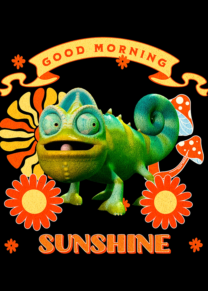 Good Morning Sunshine Chameleon Art