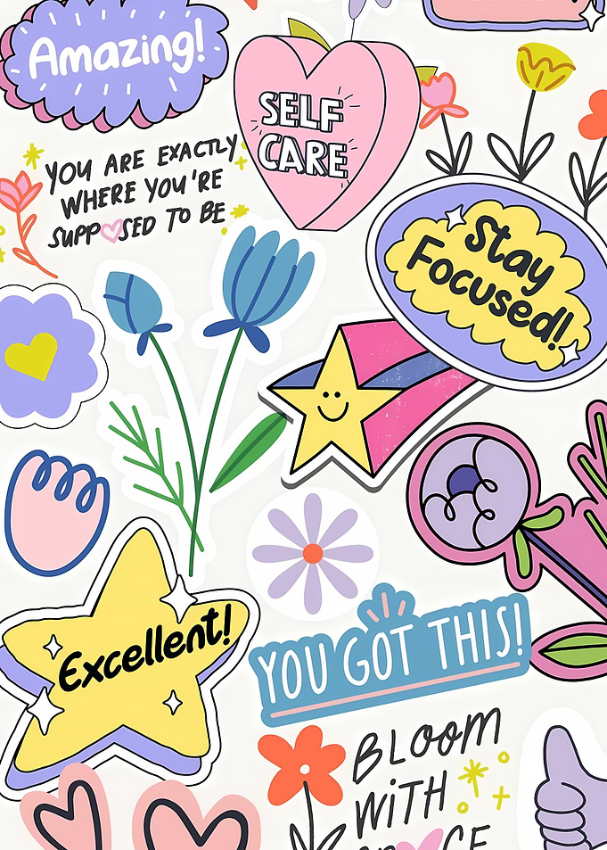 Motivational Stickers with Positive Affirmations