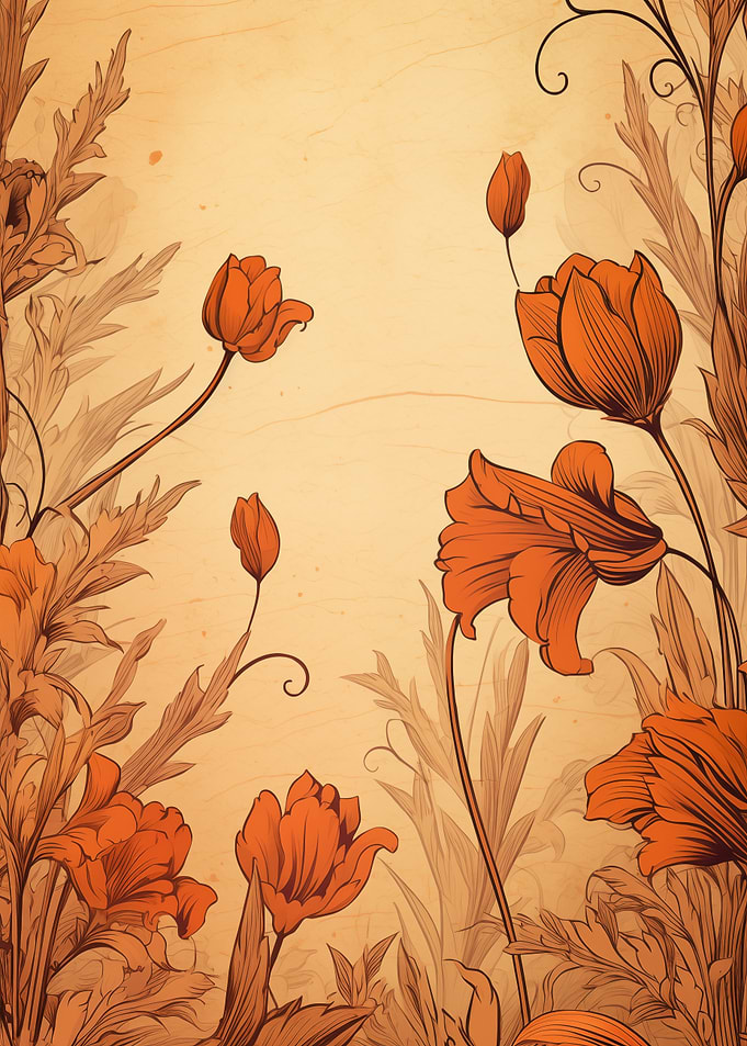 Floral Art Orange Flowers