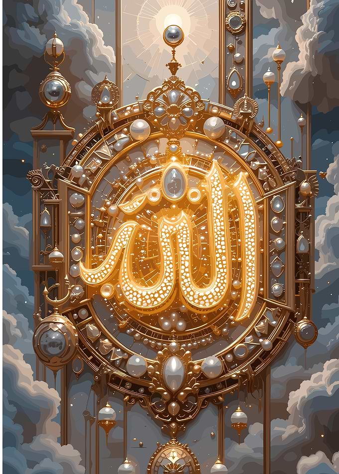 Allah Golden Ornate Steampunk Art