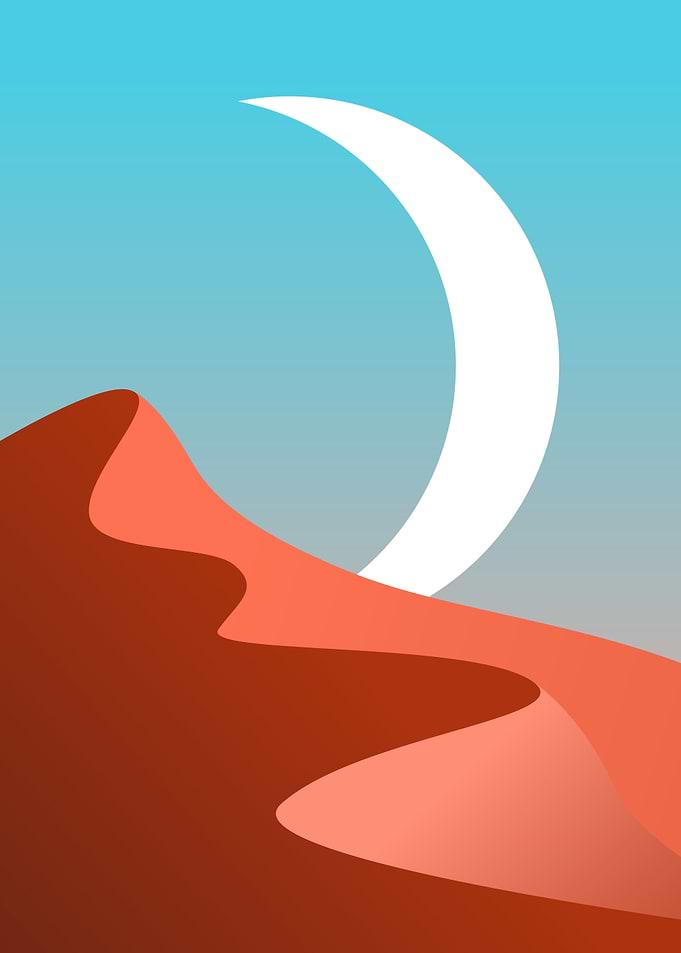 Desert Landscape with Moon