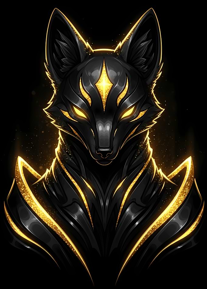 Black and Gold Anubis-like Creature