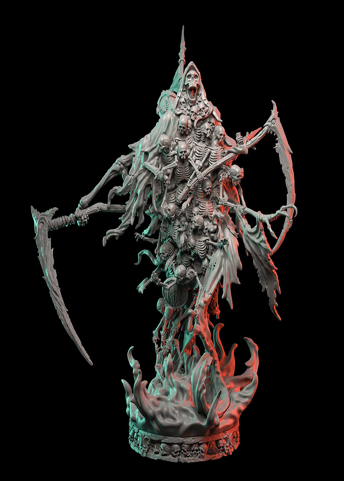 Grim Reaper Skeleton Statue