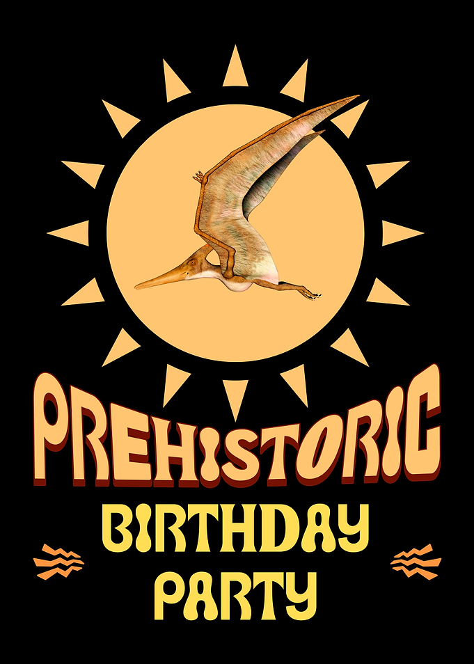 Prehistoric Birthday Party Pterodactyl Design