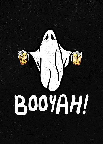 Boozy Ghost with Beer Mugs Halloween