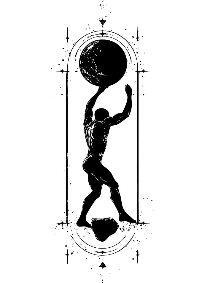 Atlas Holding the World Illustration