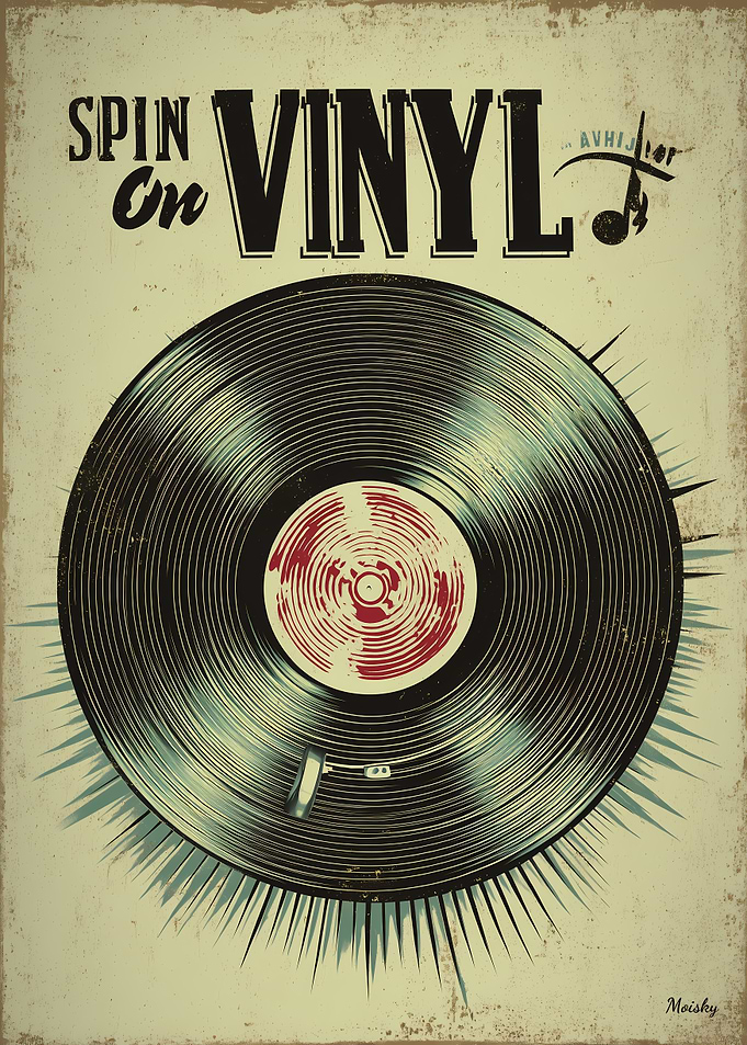 Vintage Vinyl Record Retro Music Wall Art