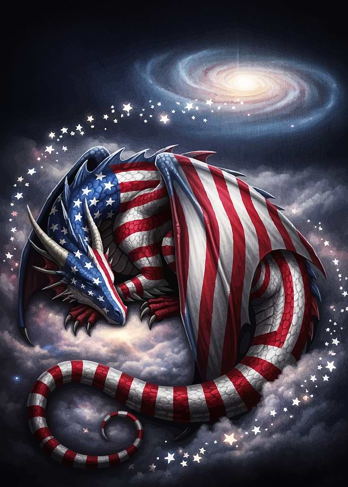 American Flag Dragon Space