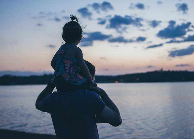 Father and Daughter at Sunset