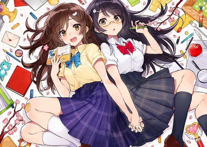 Anime Girls Studying Together