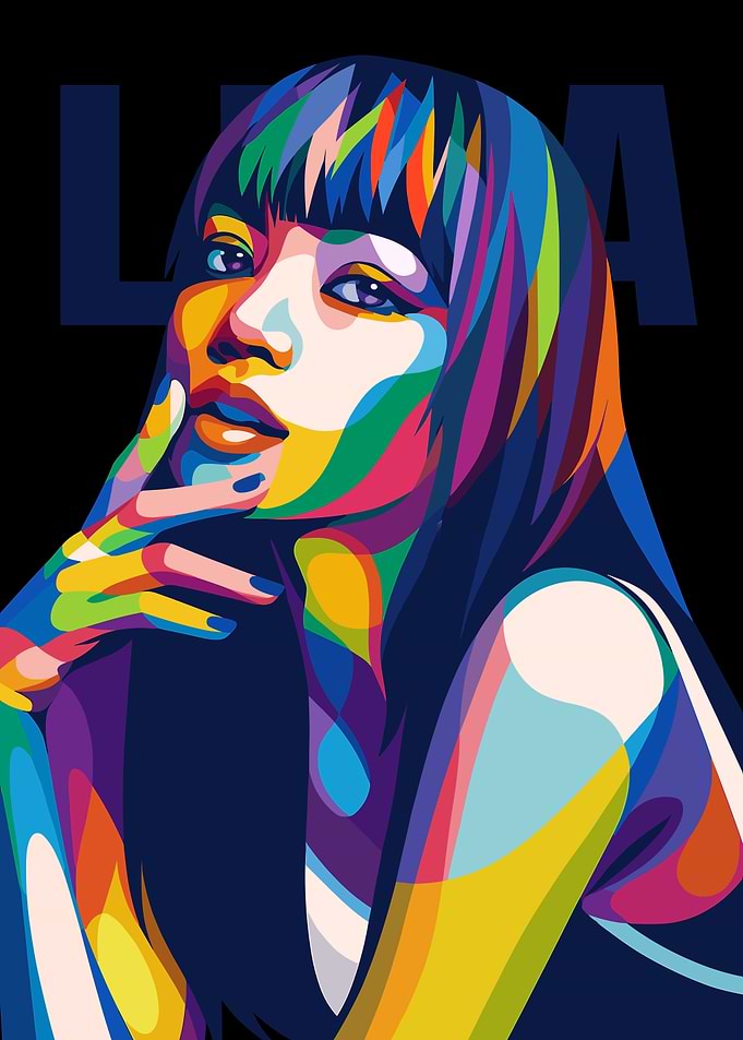 Lisa Blackpink Colorful Portrait