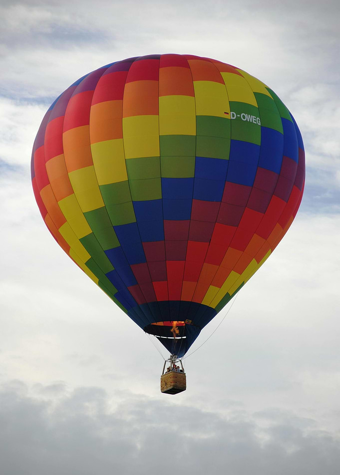 Colorful Hot Air Balloon in Sky