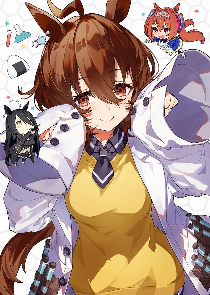 Anime Girl in Lab Coat Illustration