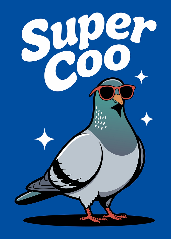Super Coo Pigeon with Sunglasses