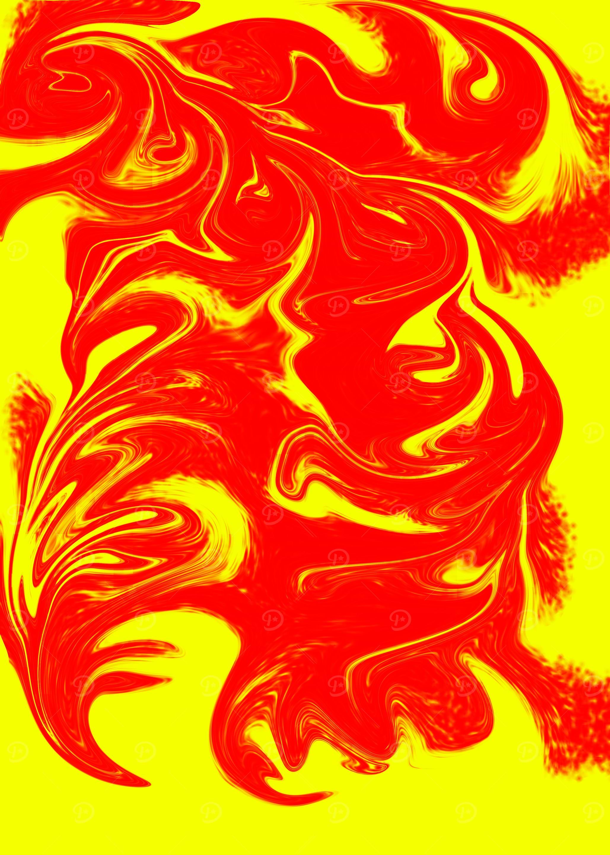 Abstract Red and Yellow Swirls