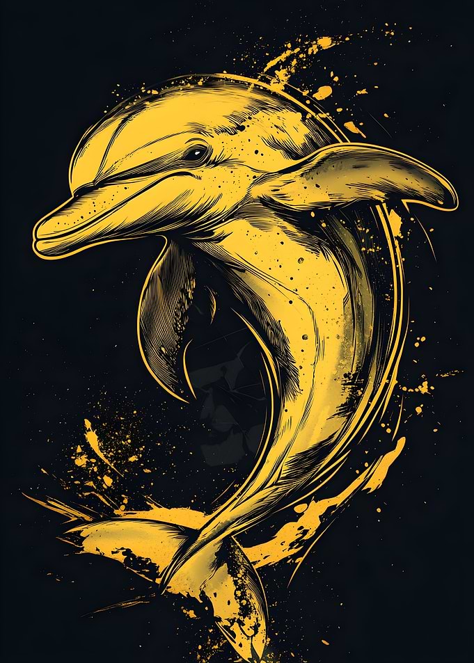 Dolphin Animal Dolphin design Fan Art Poster