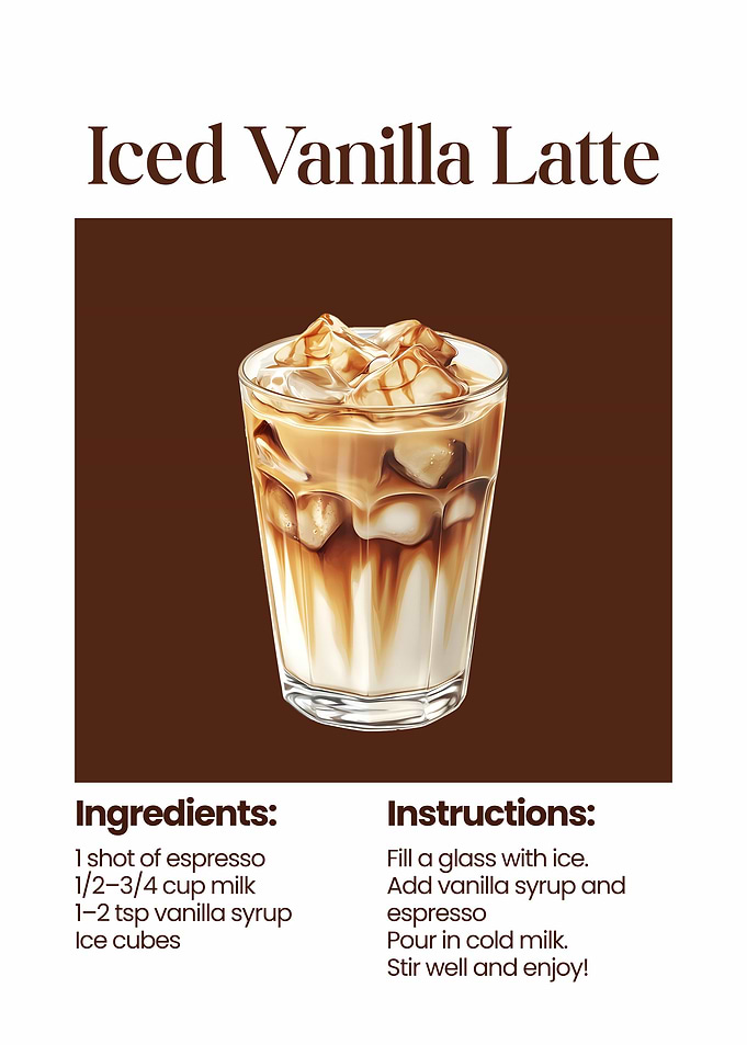 Iced Vanilla Latte Recipe