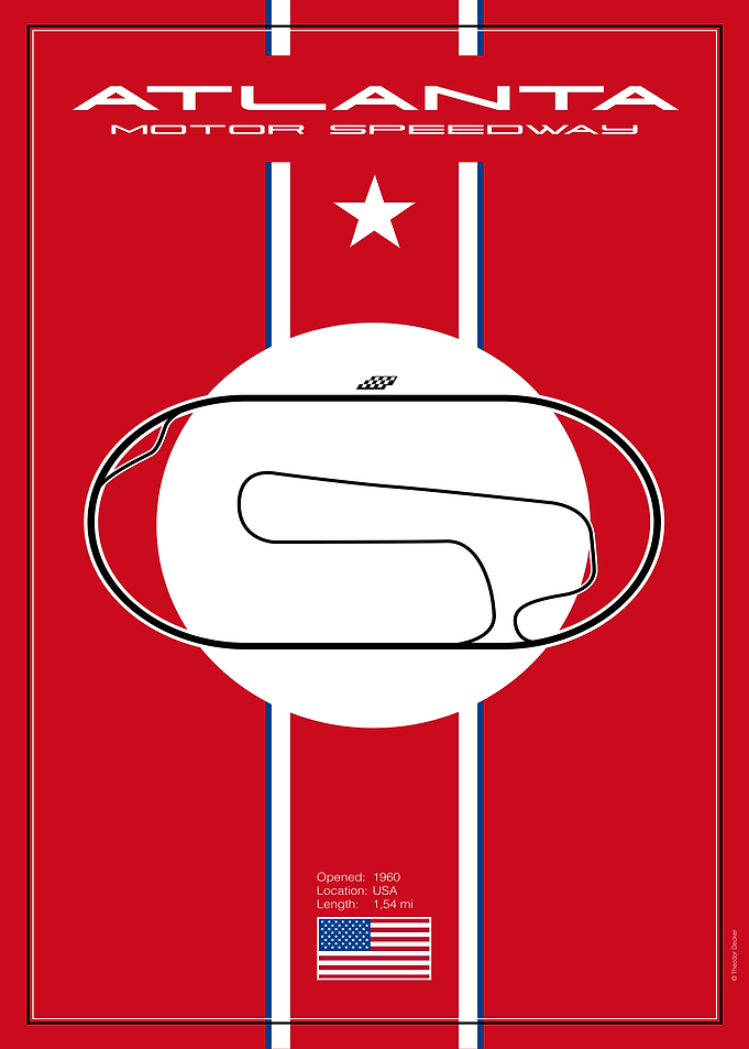 Atlanta Motor Speedway Track Map Poster