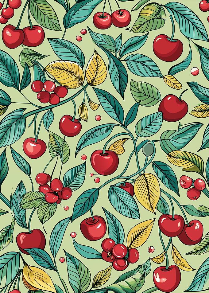 Cherry and Leaf Pattern