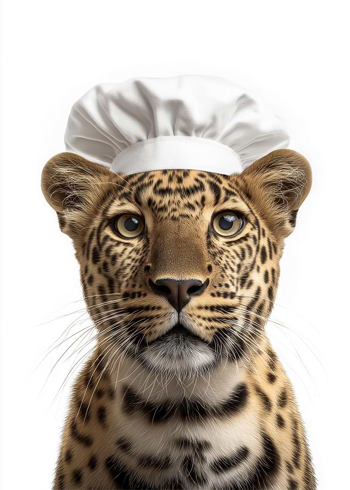 Leopard Chef Portrait