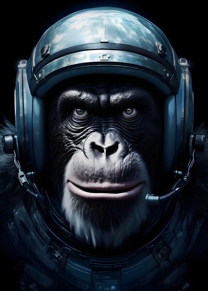 Astronaut Gorilla Portrait