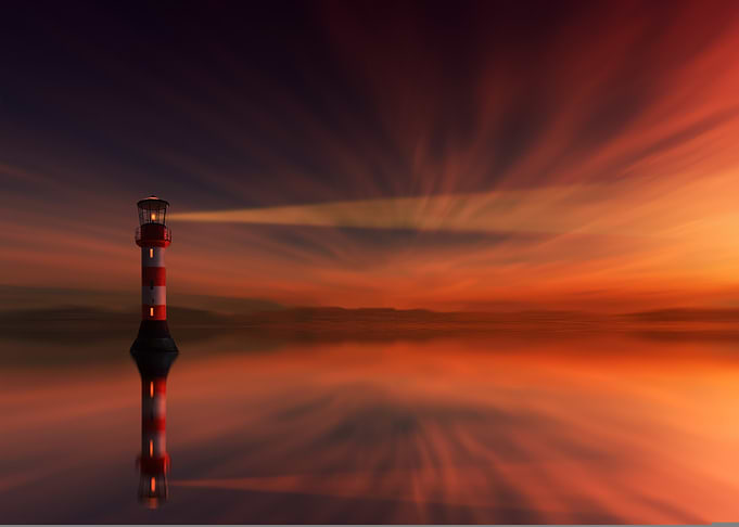 Lighthouse at Sunset