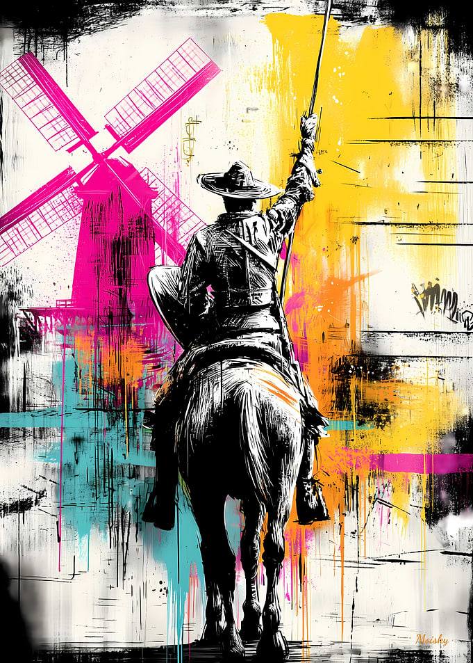 Don Quixote Street Art Poster – Graffiti Urban Pop Wall Decor