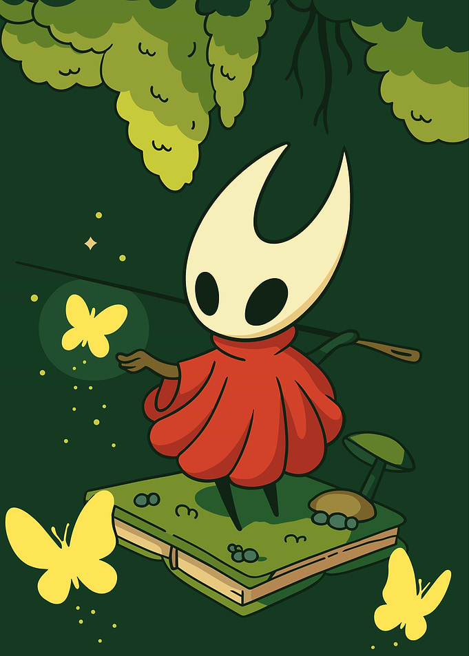 Hollow Knight Hornet with Butterflies