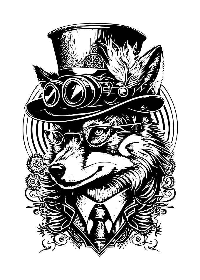 Steampunk Fox Portrait