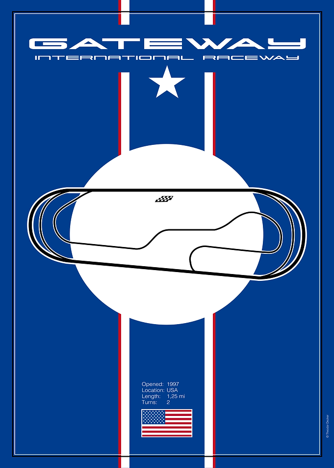 Gateway International Raceway Track Map Poster
