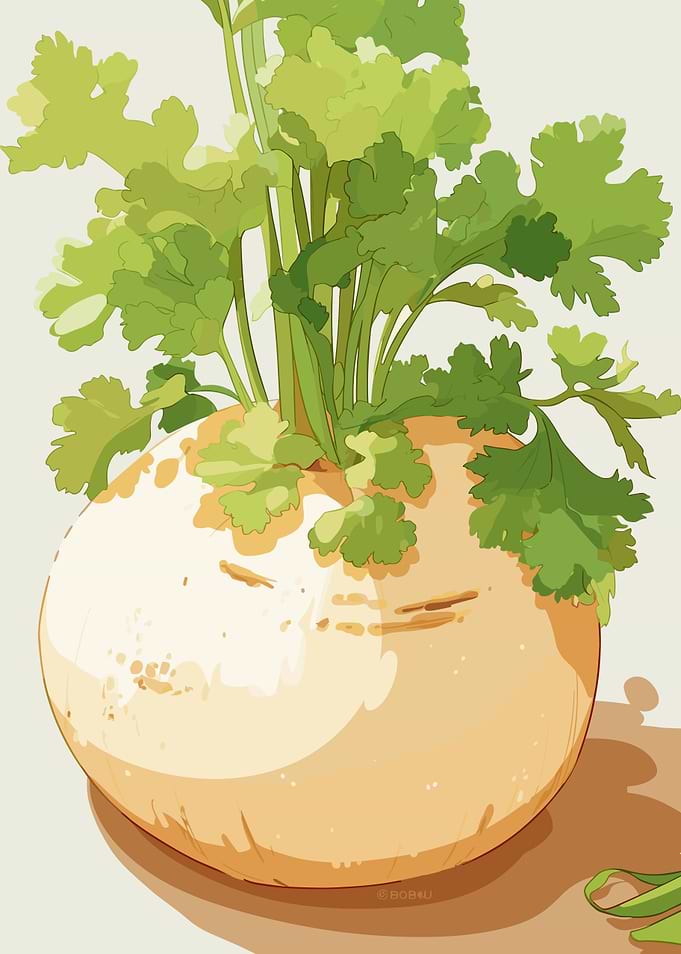 Turnip with Greens Illustration