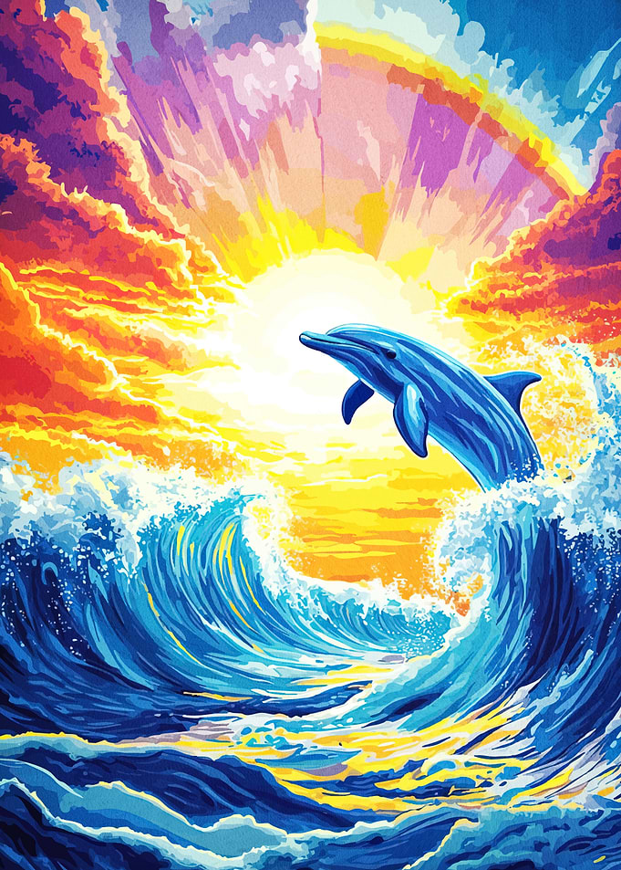 Dolphin jumping sea