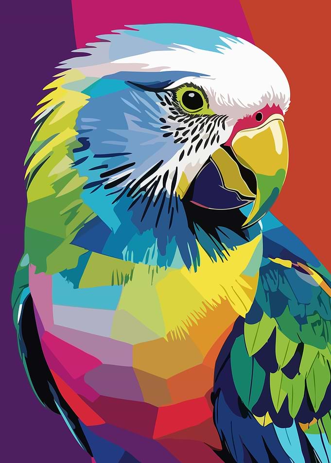 Colorful Parrot Pop Art Illustration