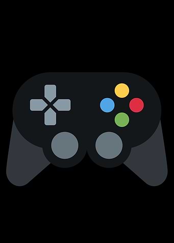 Gaming Controller Icon on Black Background Emoji