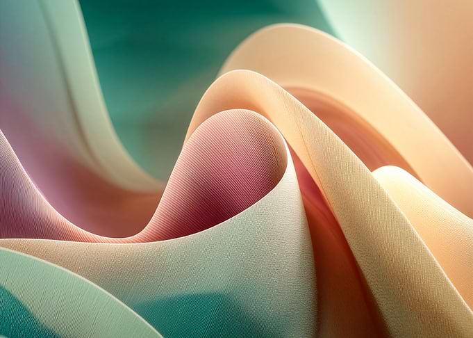 Abstract Drapery with Pastel Gradient Flow and Fabric Texture