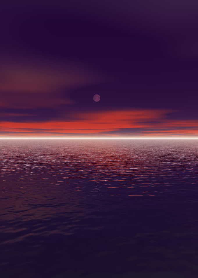 Purple Sunset Over Water