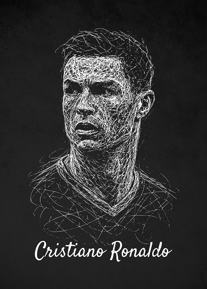 Cristiano Ronaldo Sketch Scribble Art
