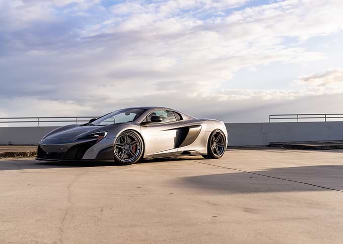 Sleek Gray Sports Car on Rooftop
