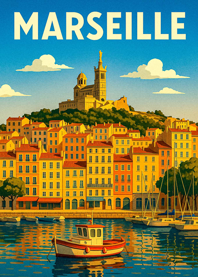 Marseille Travel Poster