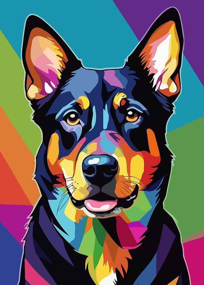 Colorful Beauceron Dog Portrait Pop Art