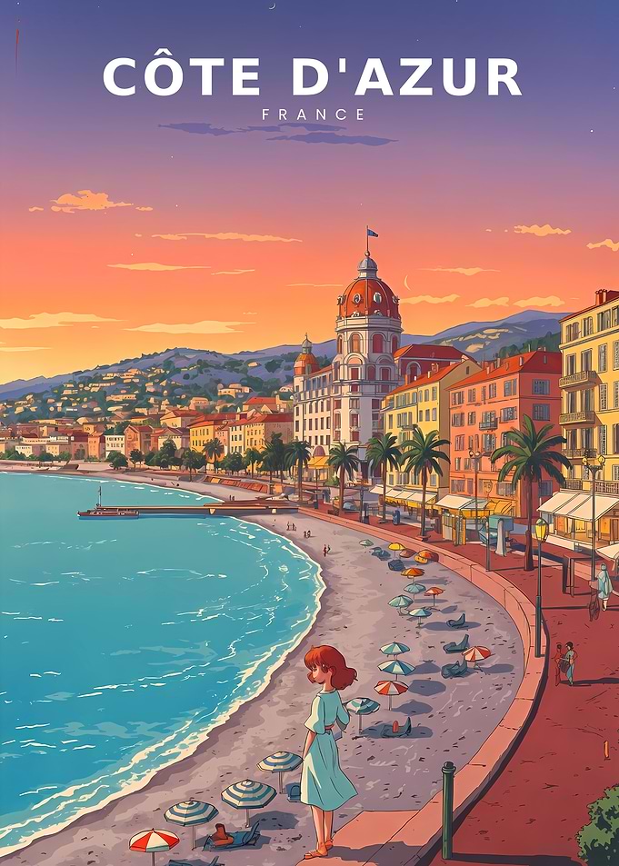 French Riviera in Retro Anime Serenity